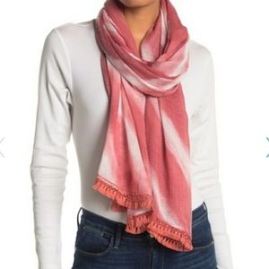 Vince Camuto Chevron Tye Dye Tassel Wrap